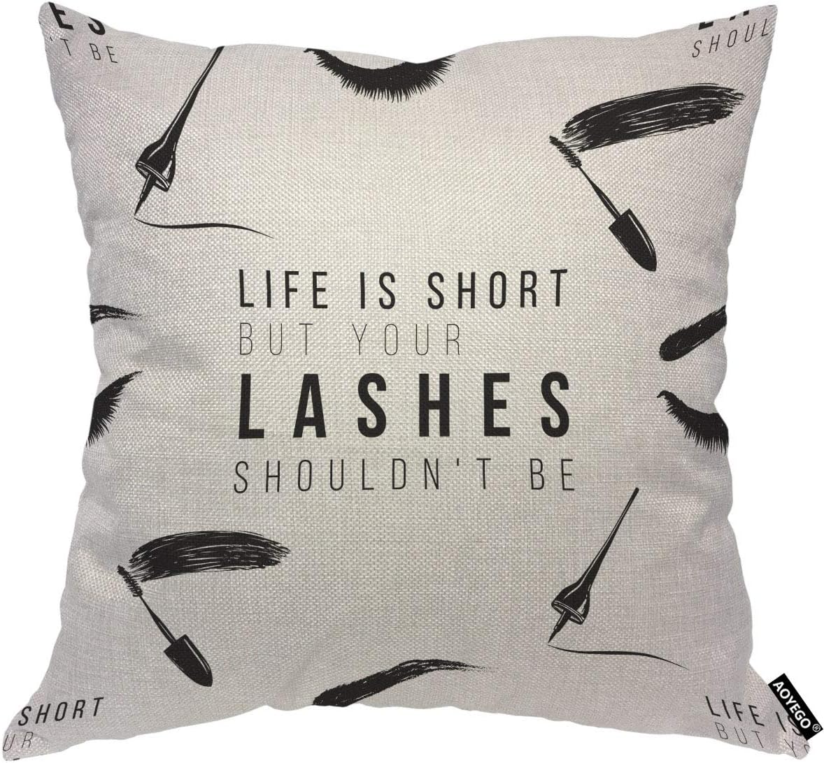 Funny Eyelash Quote Pillow Cov - Beauty Makeup Quotes Short ulasan dan harga