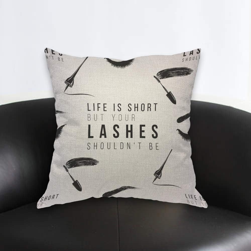 Funny Eyelash Quote Pillow Cov - Beauty Makeup Quotes Short ulasan dan harga