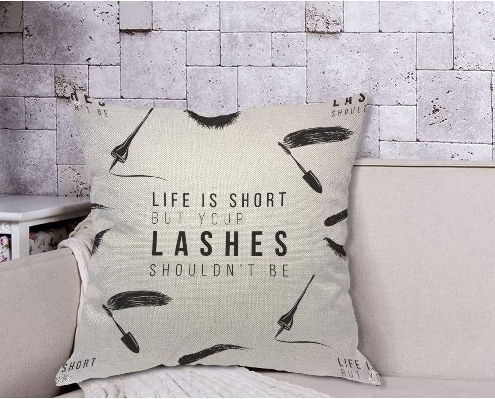 Funny Eyelash Quote Pillow Cov - Beauty Makeup Quotes Short ulasan dan harga