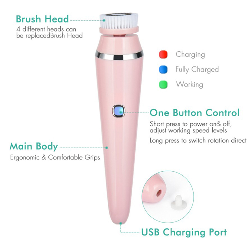 4 in 1 Electric Rotating Facia - Electric Face Cleanser Brush ulasan dan harga