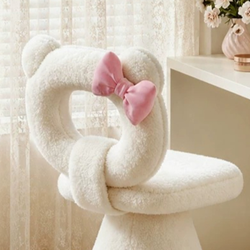 Bow Dressing Vanity Stool Pink - Beauty In Makeup ulasan dan harga