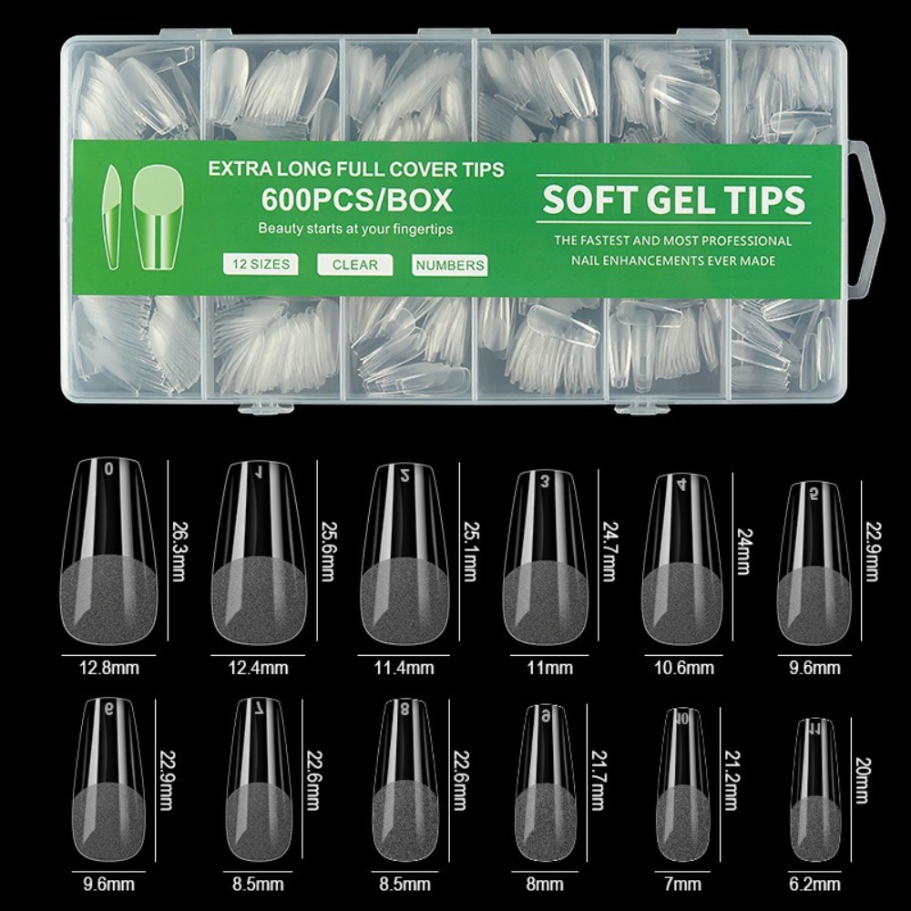 600pcs Ultra-Thin Short Nail T - Nail Extension Tips ulasan dan harga