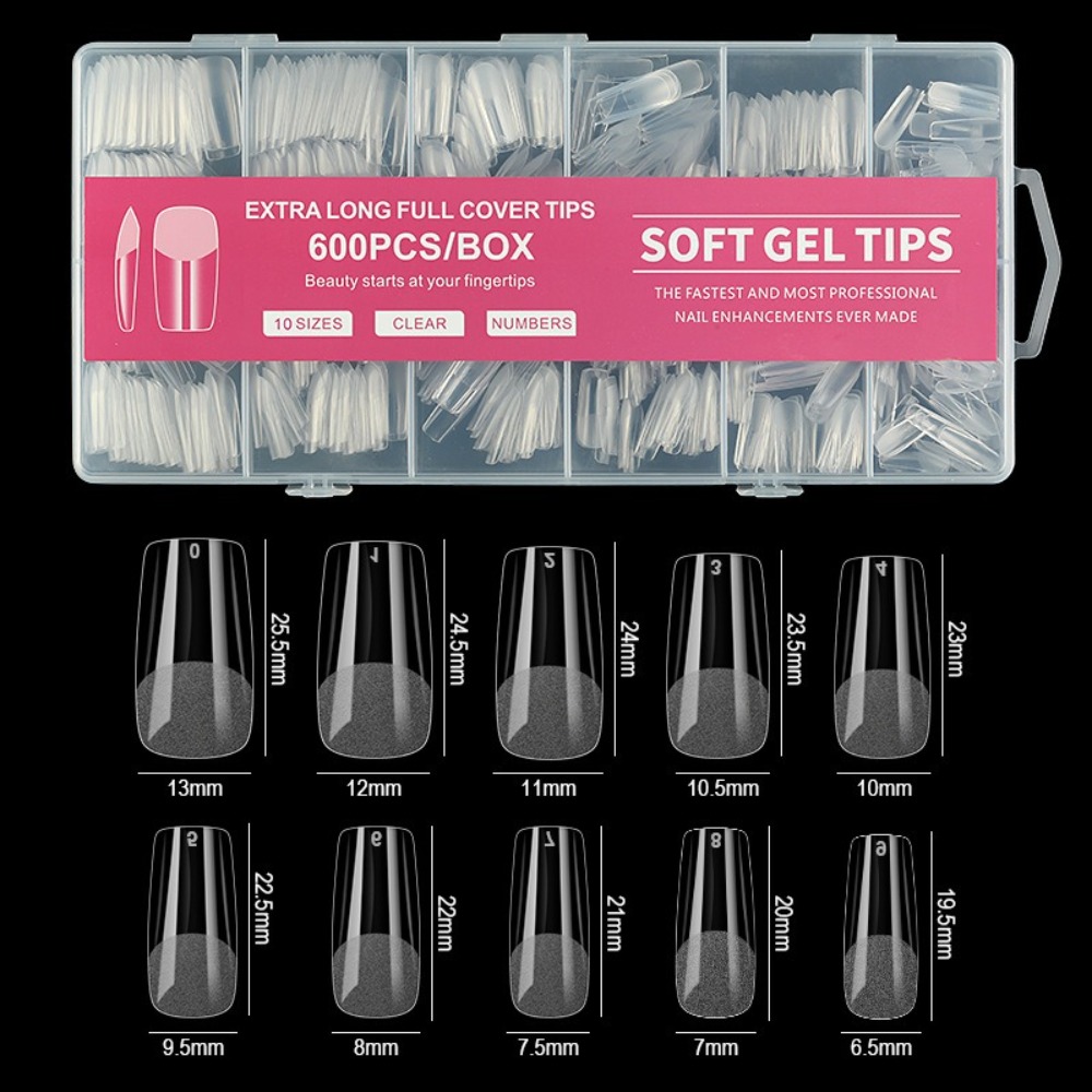 600pcs Ultra-Thin Short Nail T - Nail Extension Tips ulasan dan harga