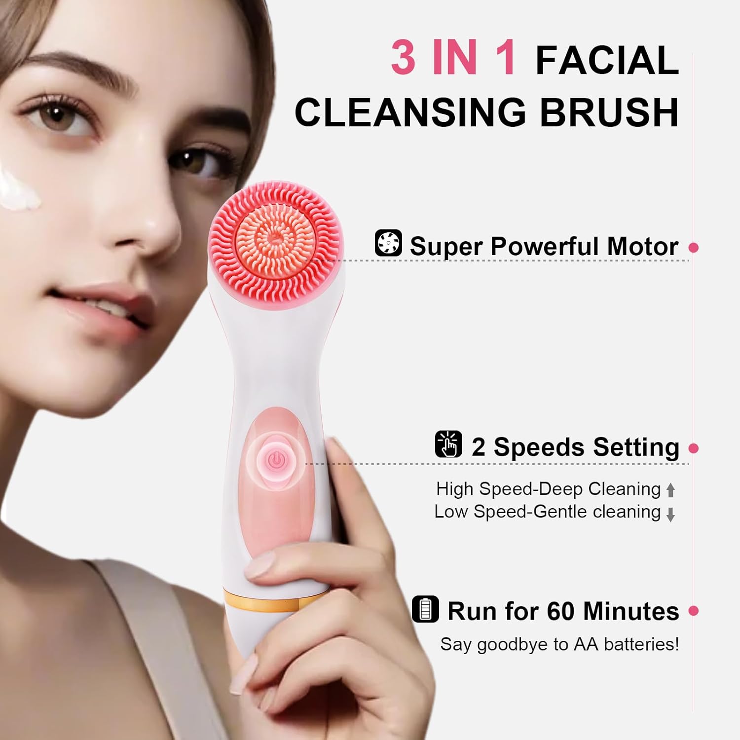 Ultrasonic 3-in-1 Electric Fac - Electric Face Cleanser Brush ulasan dan harga