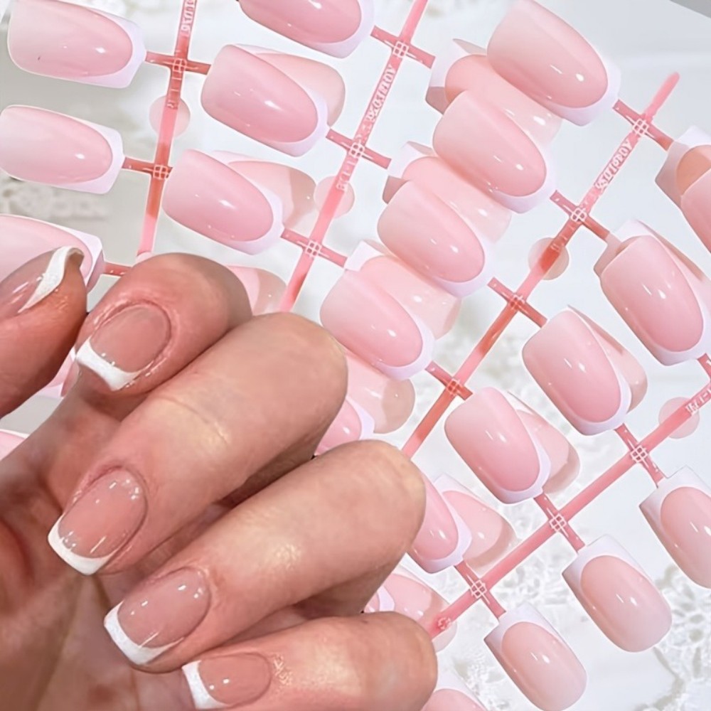 120PCS Short Square French Tip - Nail Extension Tips ulasan dan harga