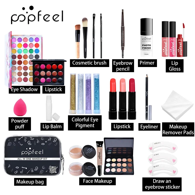 Make Up Sets Eyeshadow Lipstic - Beauty Book Makeup Kit ulasan dan harga