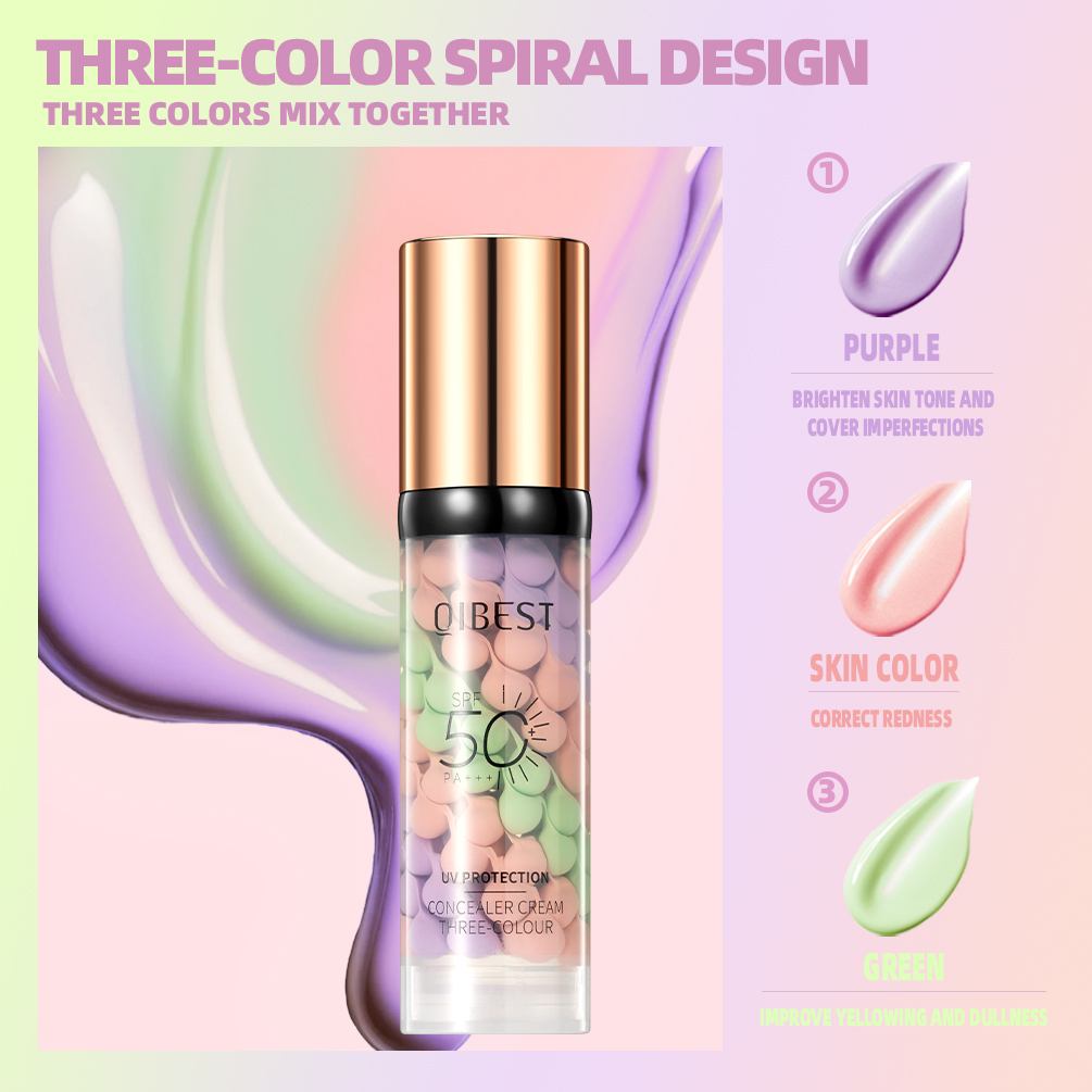 QIBEST Face Makeup Primer Tri- - Beauty Makeup Foundation ulasan dan harga