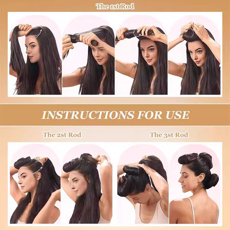 3/4pcs No Heat Hair Rollers He - Hair Curling Wand ulasan dan harga